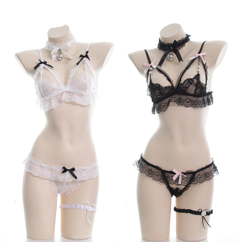 Женский сексуальный комплект из 2 предметов бюстгальтера и трусиков прозрачное