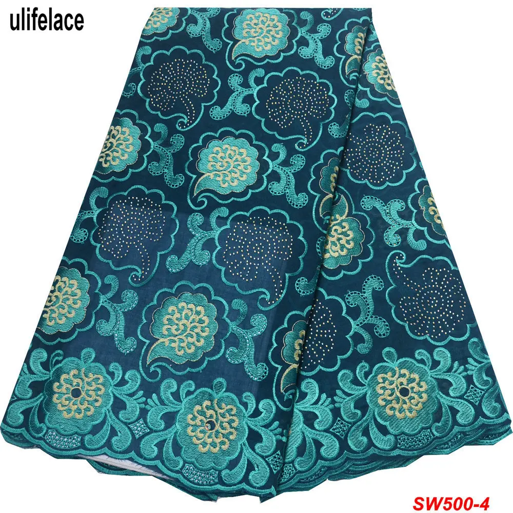 

New Coming African Swiss Voile Lace In Switzerland Stones Embroidery nigerian lace fabric 2019 high quality lace SW-500