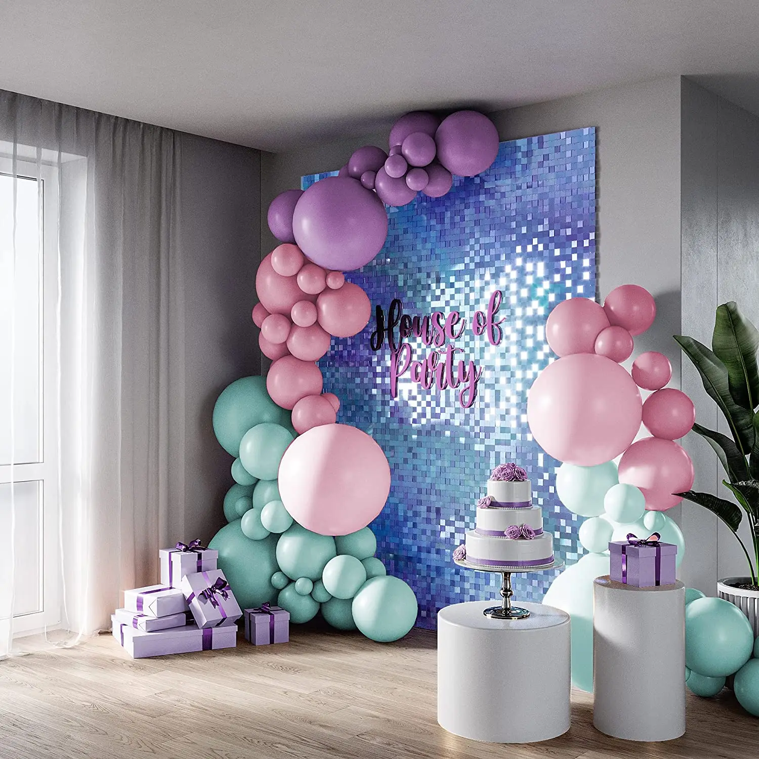 Декоративный фон с пайетками и блестками для фотосъемки | Дом сад