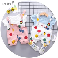 summer baby short sleeve clothing boys and girls cotton tracksuit striped topoveralls for toddler children casual clothing
