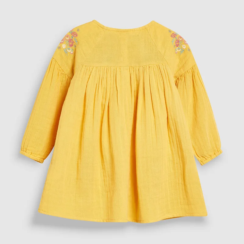 Little maven 2-7Years Осень Новые Желтые Платья Для Девочек Детей Малышей Новорожденных Девочек Платья Дети Дети Топы Тис Платье
