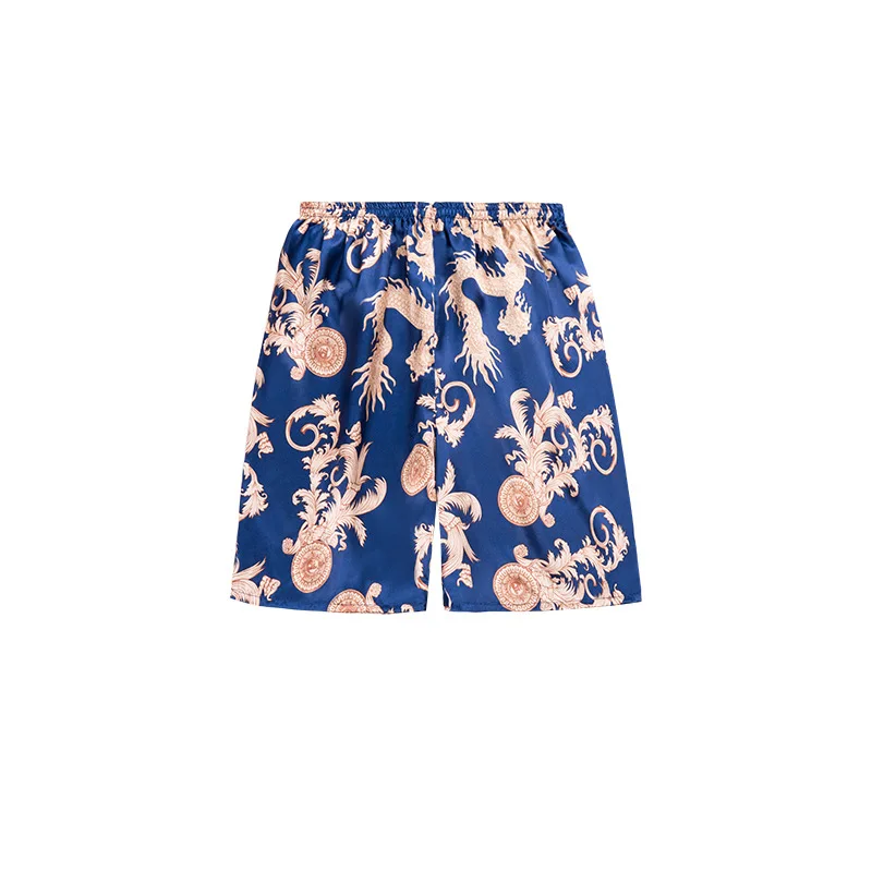 

2021 New Chinese Style Men's Pajama Pants Spring And Summer Color Dragon Pattern Shorts Home Cool Skin-friendly Pants