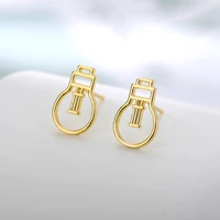 aesthetic hollow bulb stud earrings for women stainless steel gold silver color geometric earrings punk gothic jewelry gift