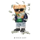 Нашивки с денежным медведем, виниловая термоклейкая наклейка на одежду, модная термоклейкая аппликация на одежду для мальчиков