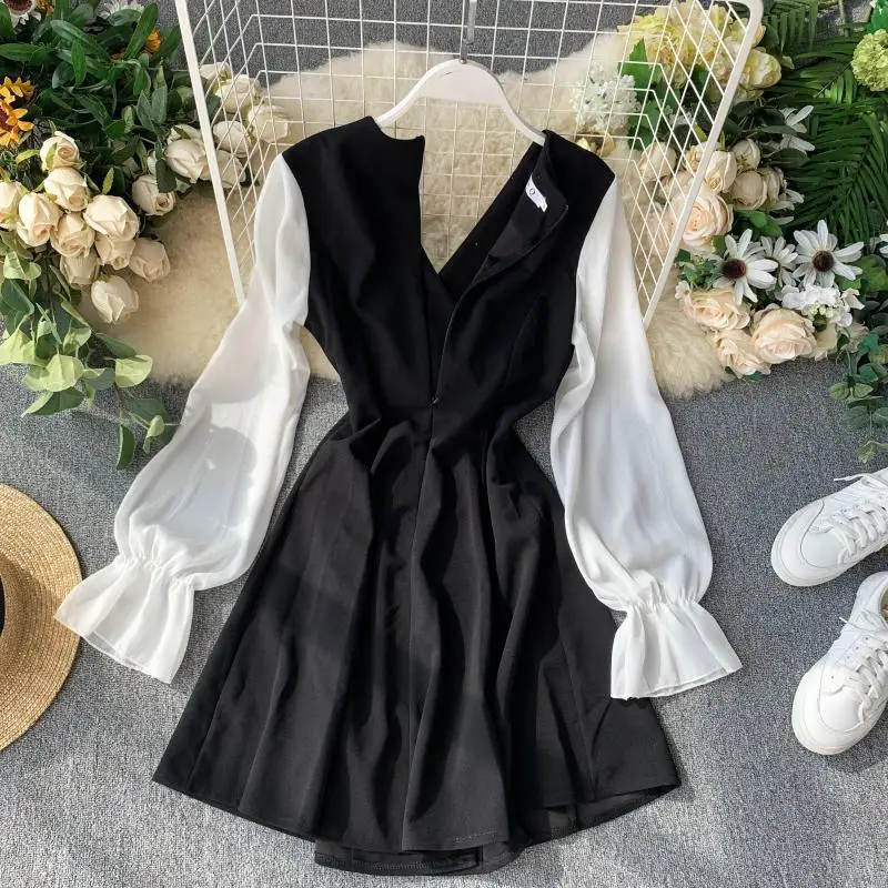 2019 Новое модное женское французское платье Ретро Темперамент двубортный