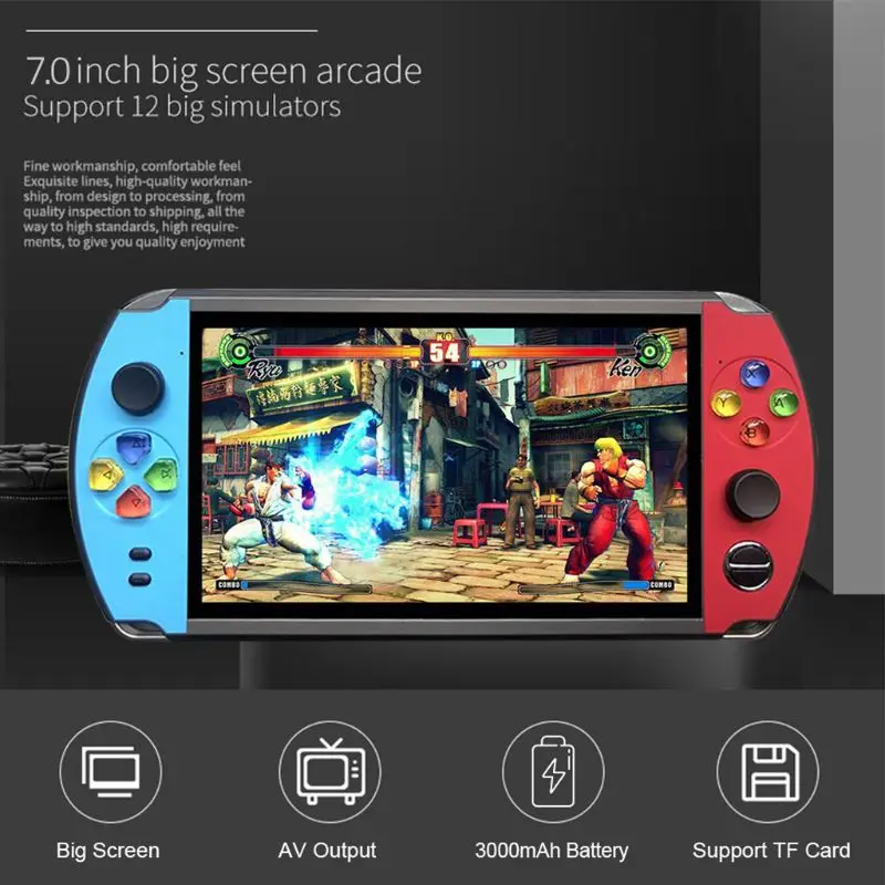 

X19 Retro Handheld Game Player 8/16GB 7.0" Screen FC Arcade Video Game Console Drop shipping