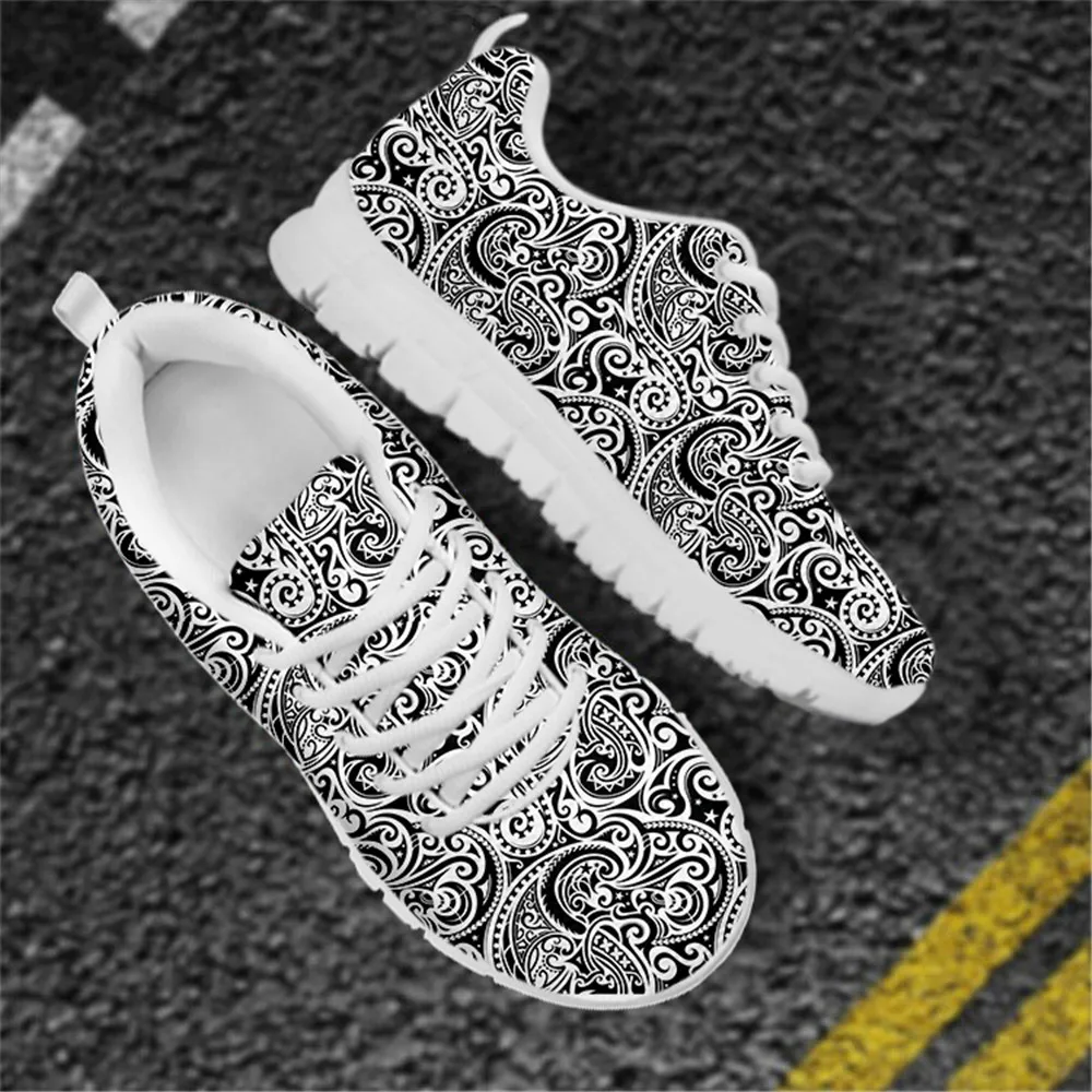 

ELVISWORDS Polynesian Traditional Tribal Printed Fashion Ladies Comfortable Sports Shoes High-quality Leisure Women Flat-Shoes