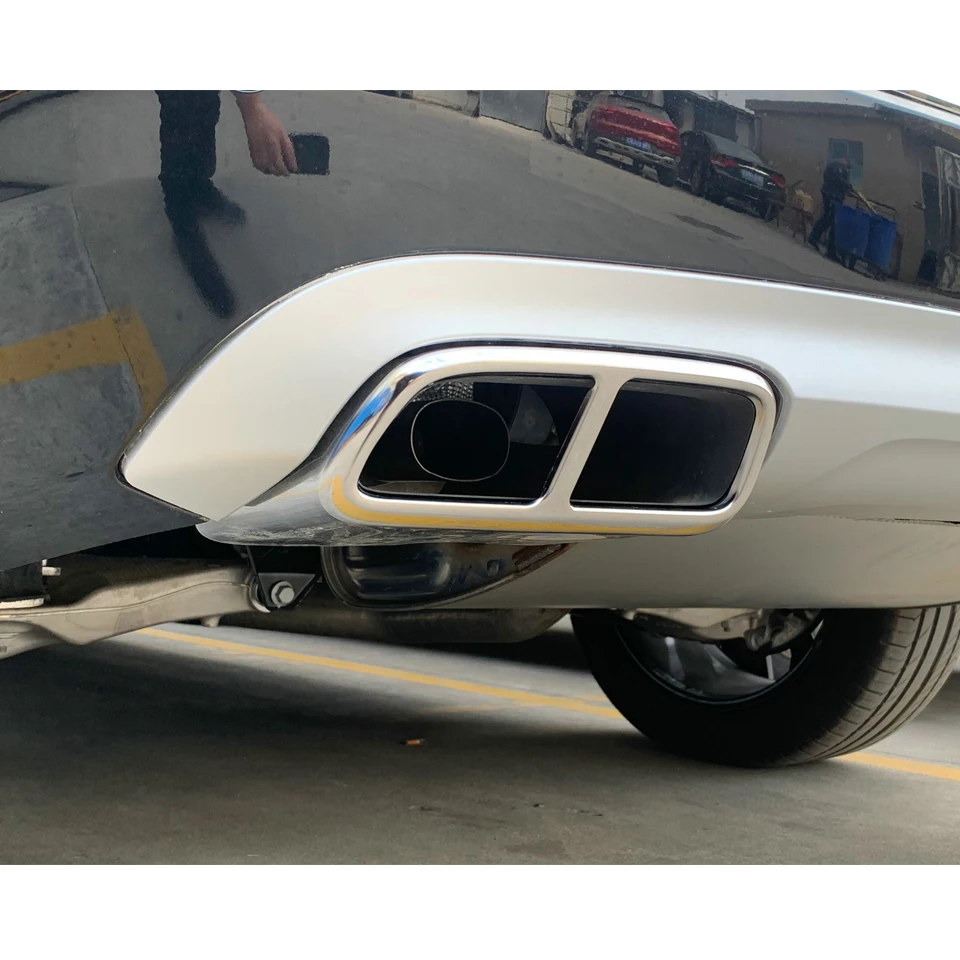 Задний двойной глушитель выхлопной трубы крышка из нержавеющей стали Задняя