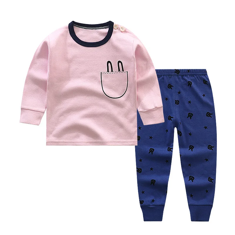 pink Luna Blanco/От 6 месяцев до 4 лет комплекты одежды из 2 предметов для маленьких мальчиков детские комплекты нижнего белья с длинными рукавами для мальчиков Одежда для маленьких мальчиков из 2 предметов - Цвет: pink