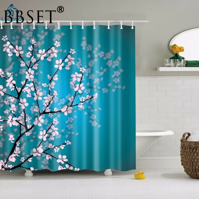 

Floral Shower Curtain Plum Blossoms In Full Bloom In Winter Pattern Waterproof Multi-size Douchegordijn Bathroom Decor