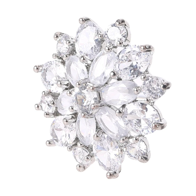 

5Pcs 21mm Petals Flower Rhinestone Buttons Crystal Embellishments DIY Accessory