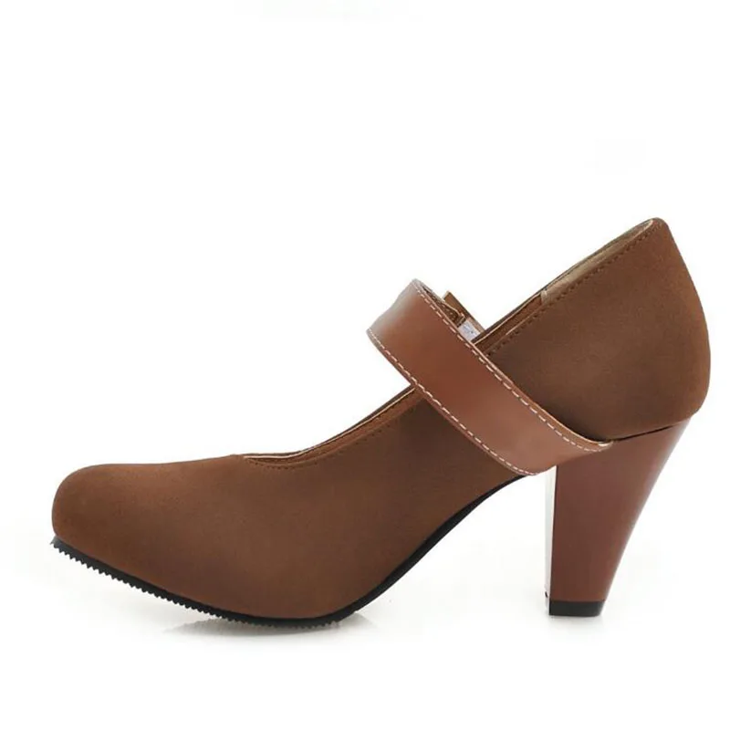 Женские замшевые туфли-лодочки Туфли Мэри Джейн на высоком каблуке вечерние