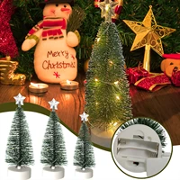 mini artificial sisal snow christmas trees ornaments bottle brush for crafts decor table top christmas tree decor home navidad