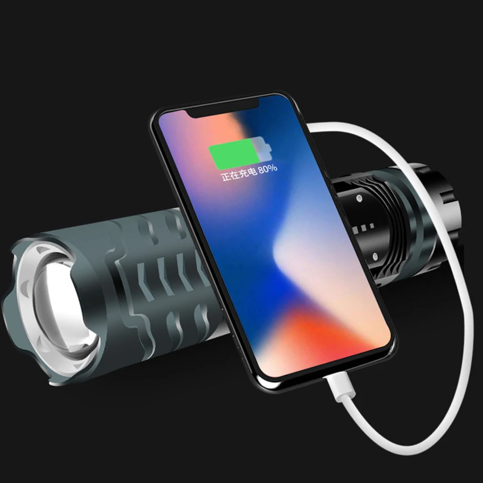 XHP100 9-core COB Высокое качество светодиодный фонарик USB Перезаряжаемые Powerbank 18650 26650