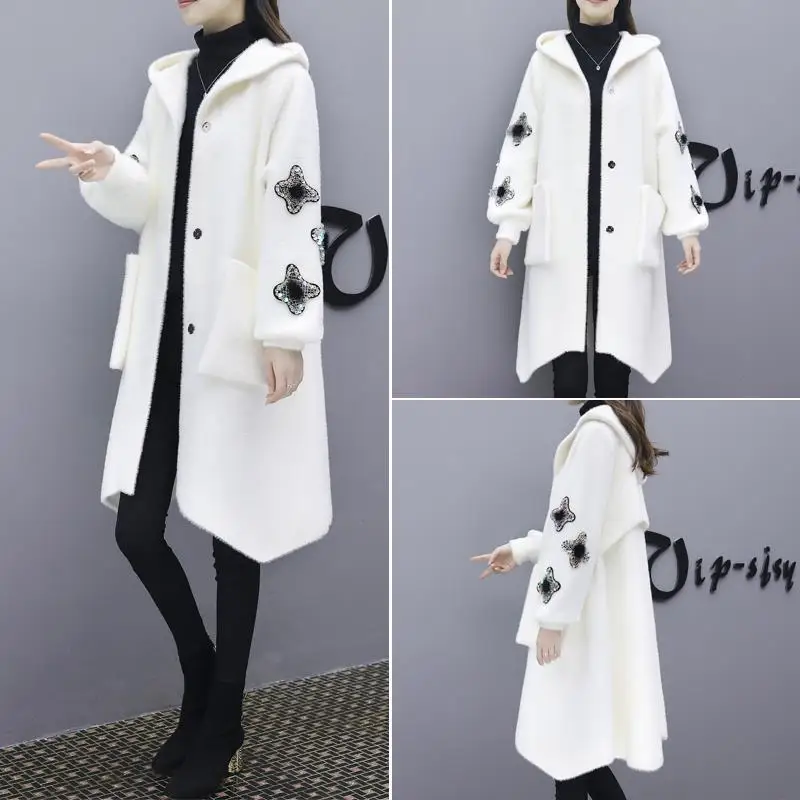 2020 Весна и осень новые женские верхняя одежда средней длины из меха норки как