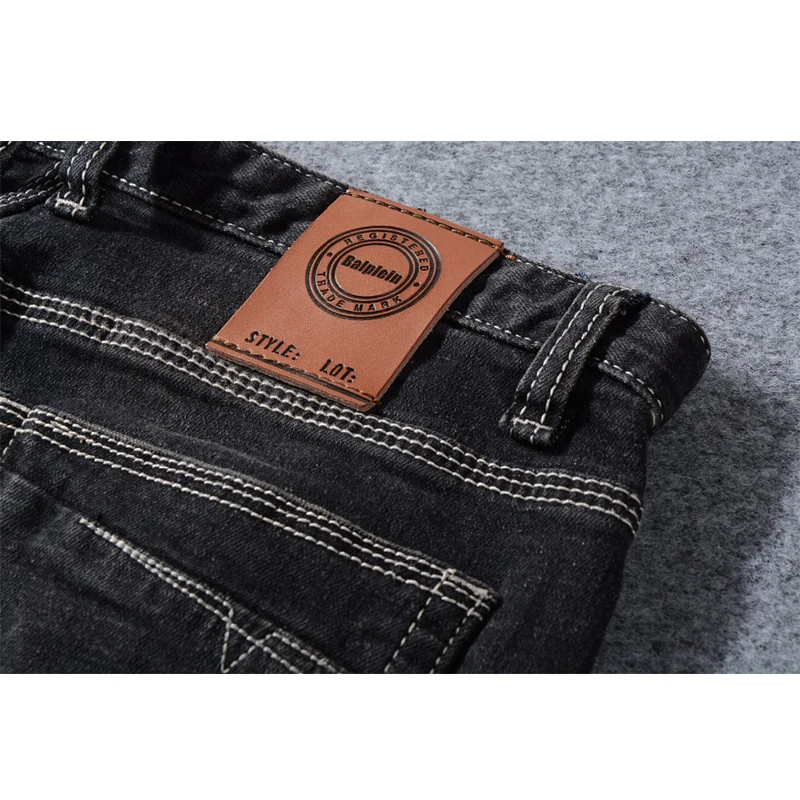 Джинсы с черным принтом мужские модные дизайнерские брендовые джинсы логотипом