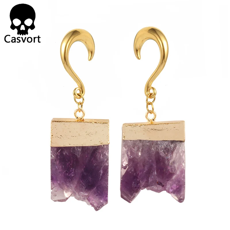 Casvort 2 шт Новые Нерегулярные с драгоценными кристаллами болтающиеся затычки для