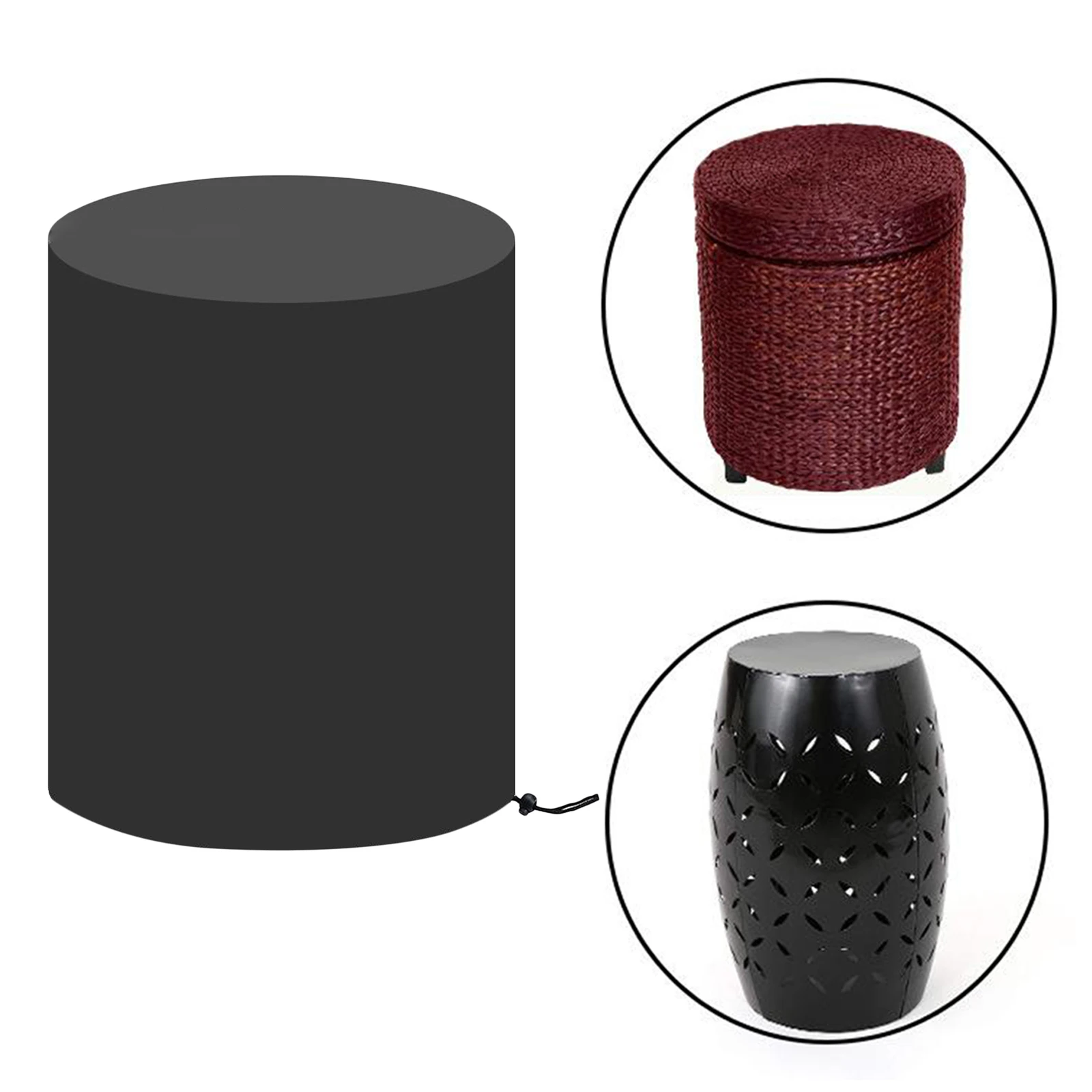 

Outdoor Garden Furniture Rain Cover Black Furniture Table Waterproof Cover Round Garden Patio Dust Cover for Small Round Table