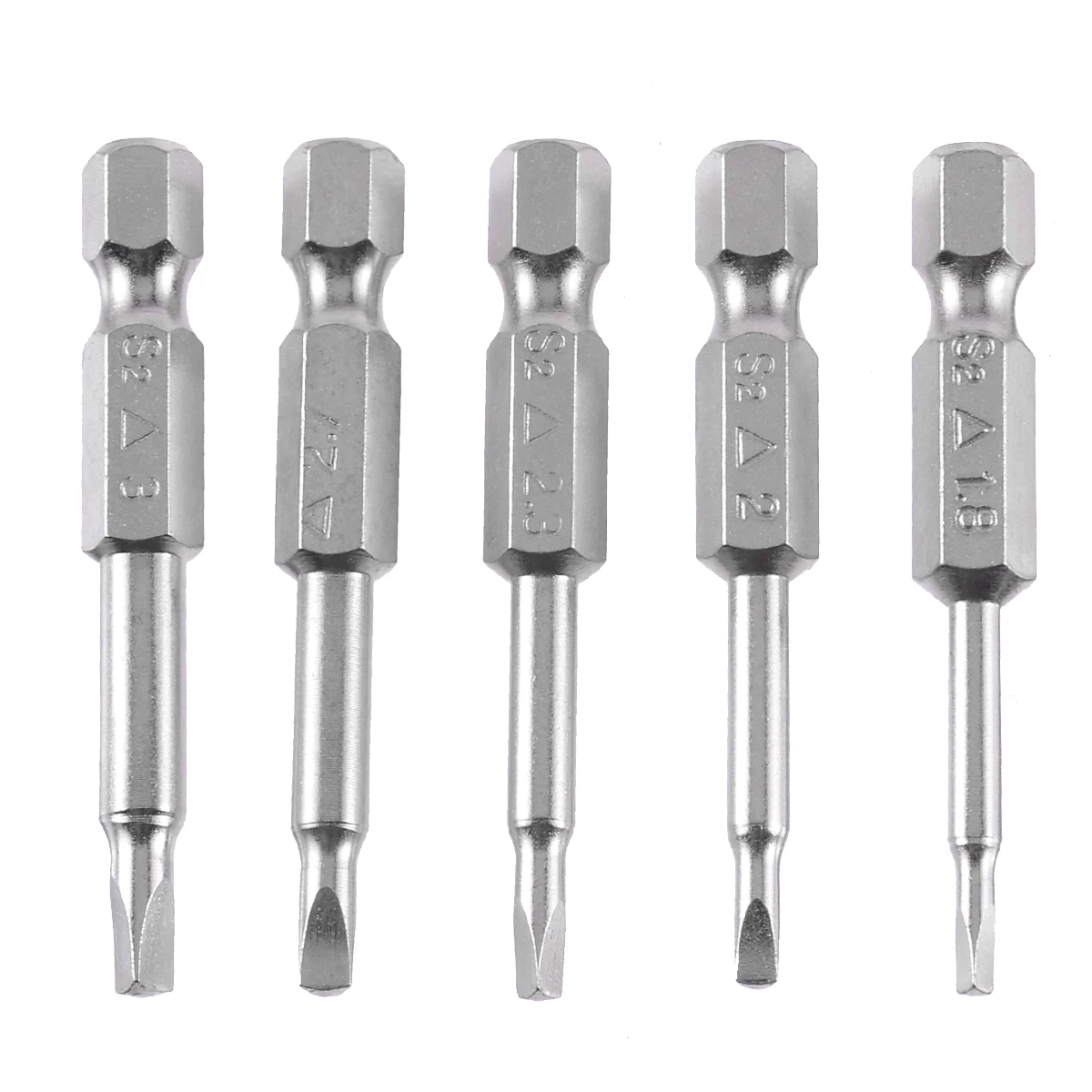 5pcs 50mm S2 Screwdriver Bits Triangle Head 1.8-3.0mm Fit For Pneumatic Electric Rechargeable Drill Wind Batch Tool - купить по
