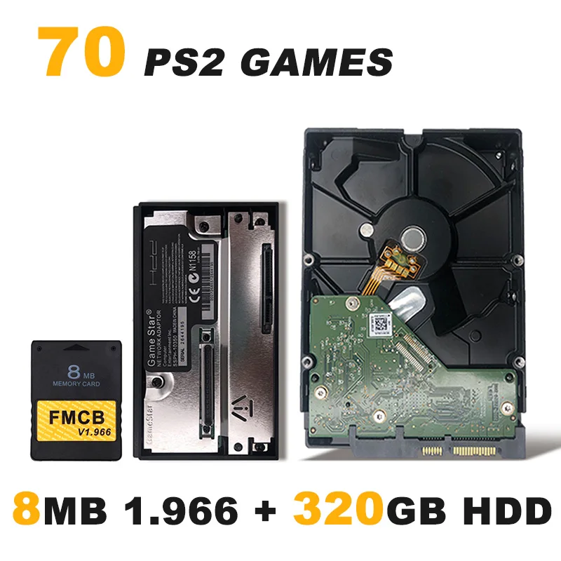 8MB and 320GB FMCB v1.966 8/16/32/64 Мб карта памяти для PS2+ 3," жесткого диска SATA HDD 80 Гб/320 Гб/500 Гб/1 ТБ/2 ТБ с игр+ жесткого диска SATA HDD адаптер - Цвет: 8MB and 320GB