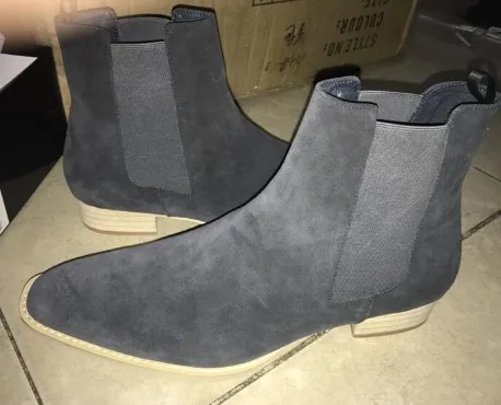 2020 винтажные новые ботинки челси kanye west из натуральной кожи 1:1 рыбий стиль в