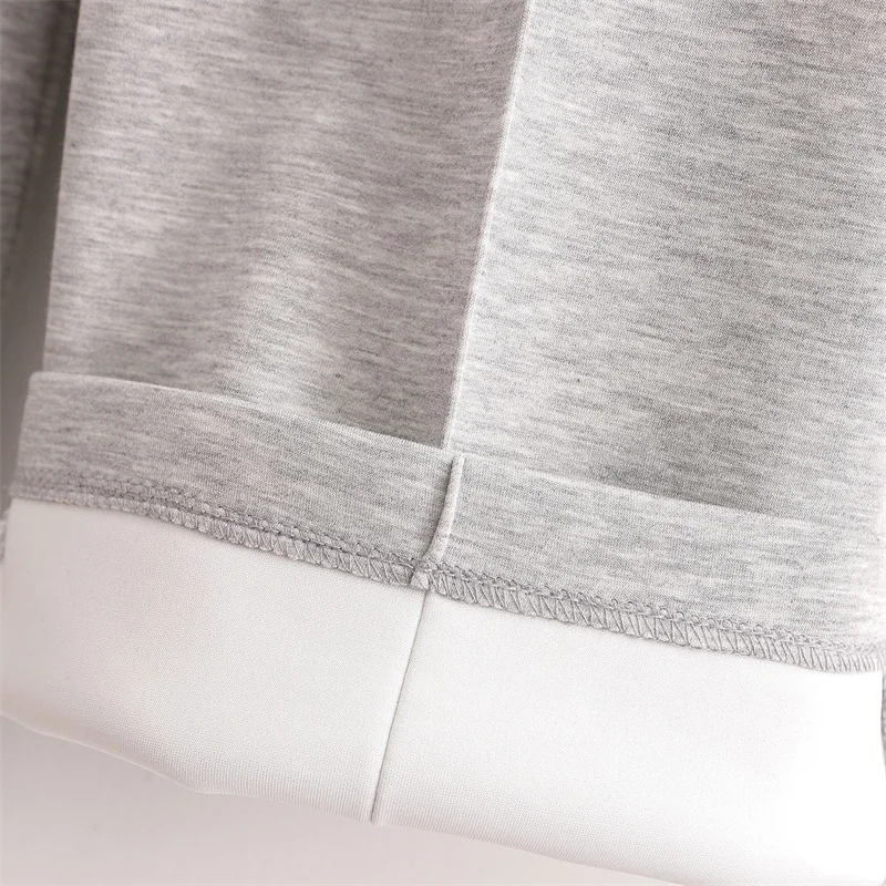 

ZXQJ Women 2021 Fashion Knitted Wide-Leg Trousers Vintage Elastic Waist Side Pockets Female Ankle Trousers Pantalones Mujer