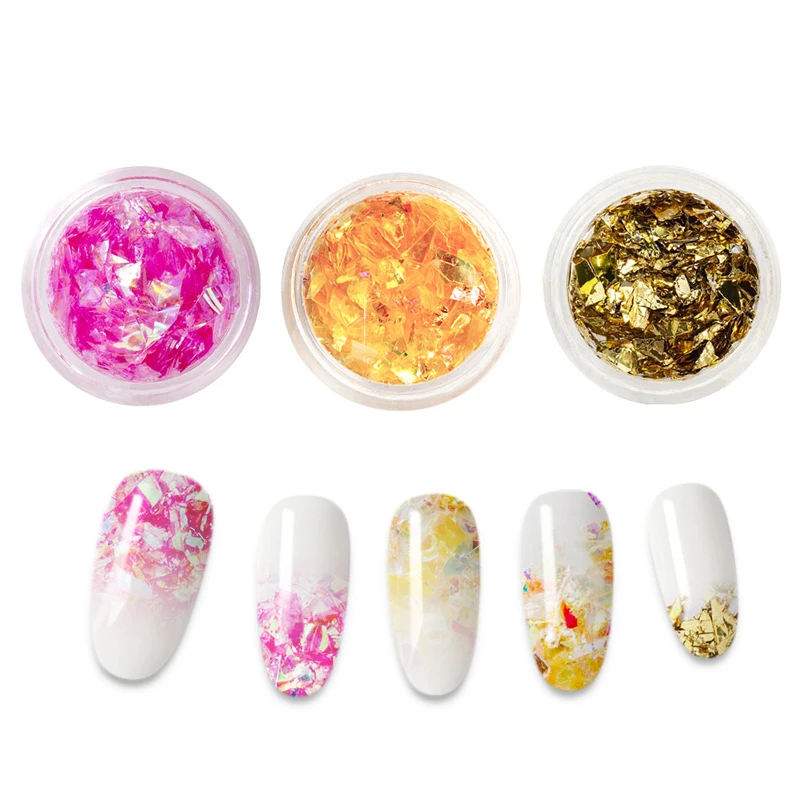 

Irregular aluminum nail polish glitter sequin powder magic mirror mirror nail stickers gold foil manicure nail powder decoration