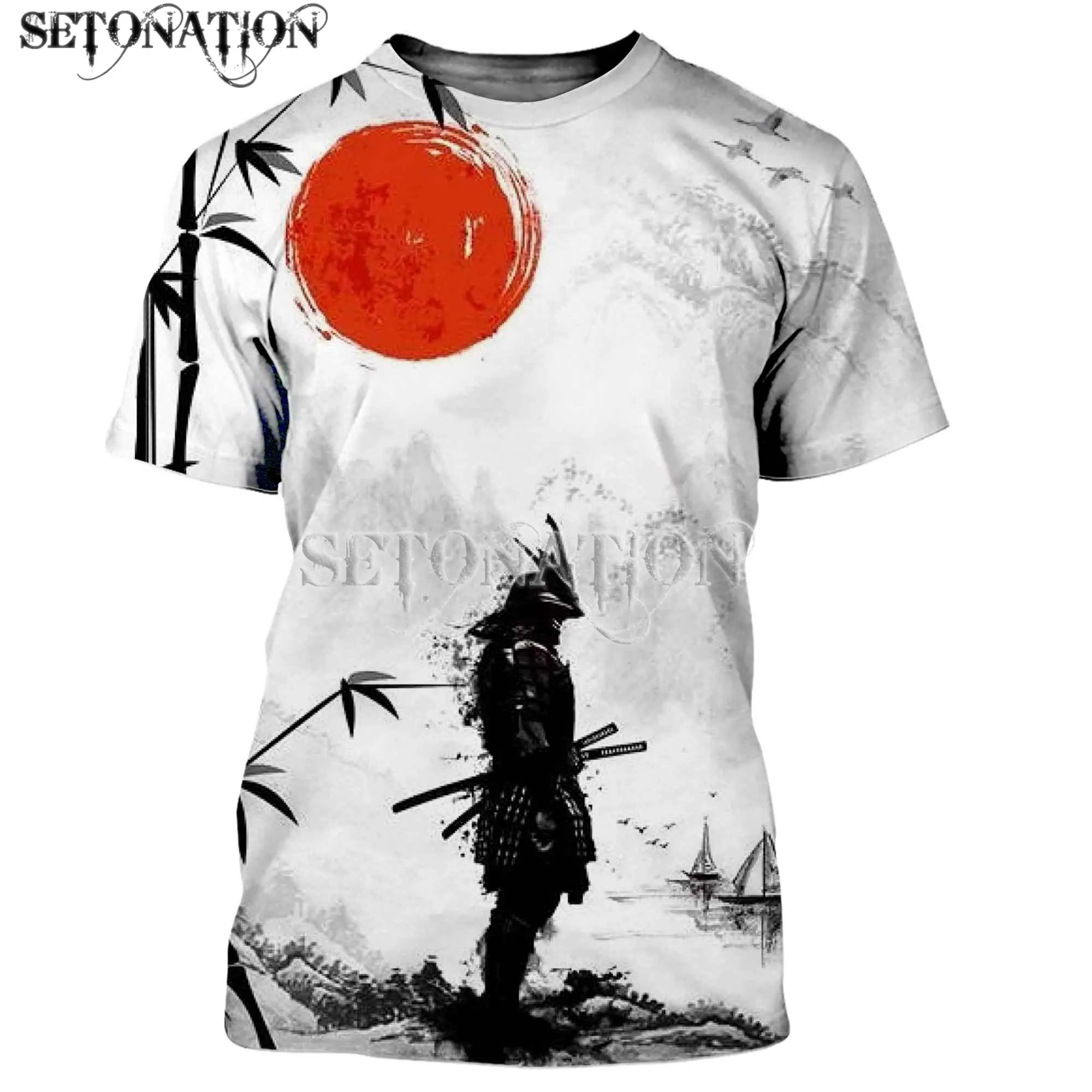 Футболки Samurai для мужчин и женщин Повседневная футболка с 3D принтом уличные топы
