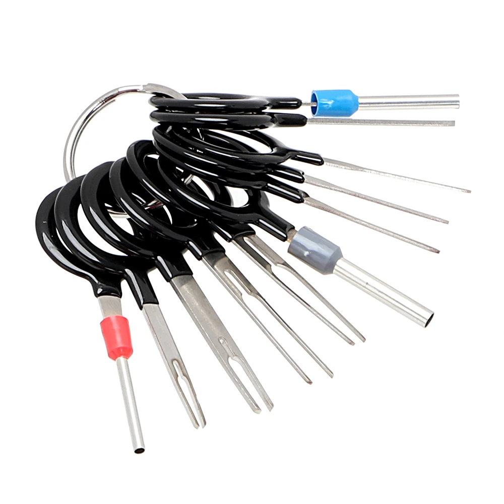 

DIYWORK 11Pcs/set Terminal Removal Tools Extractor Kit Car Repair Hand Tool Set Car Electrical Wiring Crimp Connector Pin