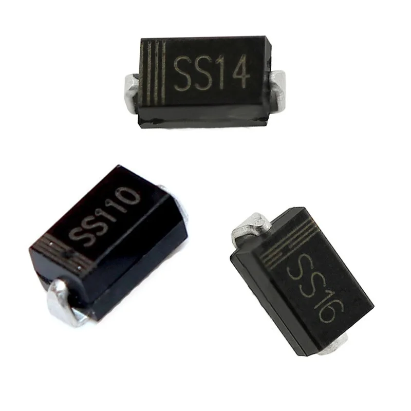 Диод Шоттки SMD SS12 SS14 SS16 SS18 SS22 SS24 SS26 SS28 SS32 SS34 SS36 SS38 SS52 SS54 SS56 SS110 SS210 SS310 SS510 10 шт. |