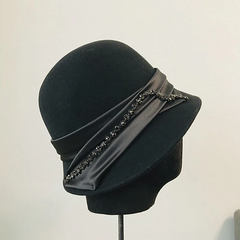 Винтажная шерстяная фетровая шляпа Fibonacci элегантные женские шляпы женская