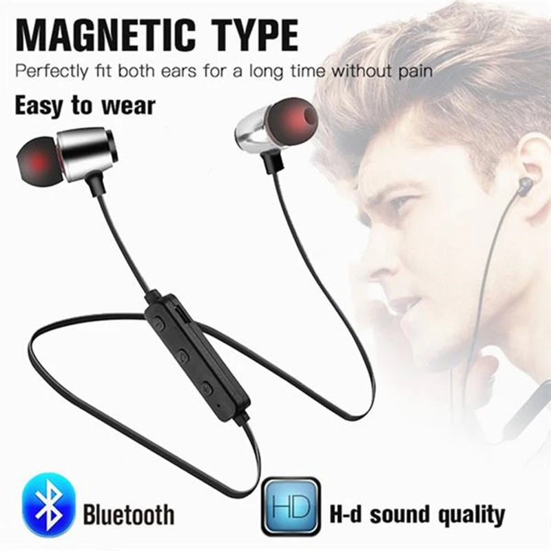 Магнитные беспроводные наушники Bluetooth 5 0 Беспроводные с микрофоном HD звук