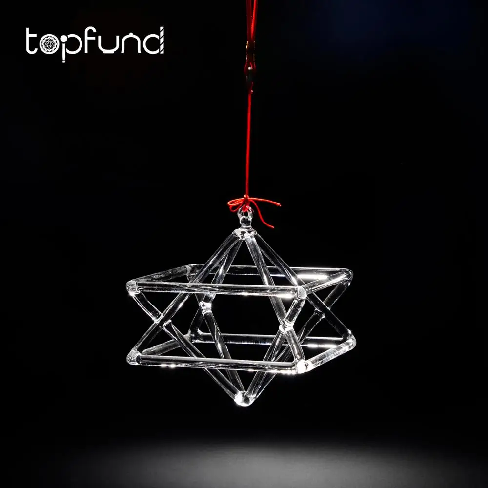 TOPFUND merkaba прозрачные кристаллические пирамиды для исцеления звука 5"