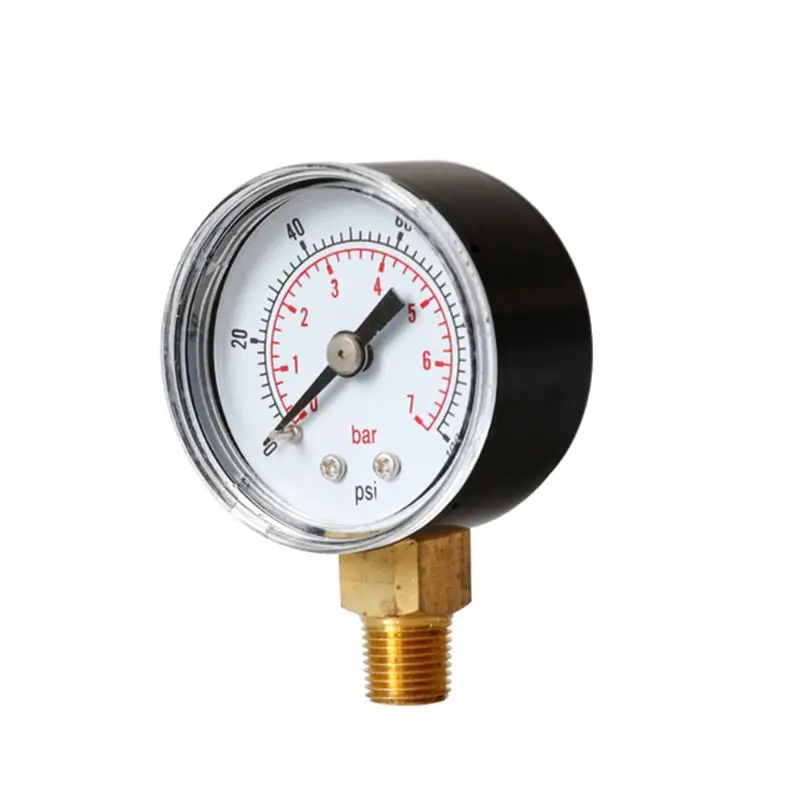 Новый манометр 40 мм циферблат 1/8 дюйма BSPT Vertical 15 30 60.100 160 200 300 PSI & Bar 63HF |