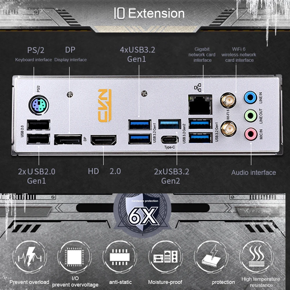 

Colorful Motherboard CVN Z590M GAMING FROZEN V20 M.2 SSD PCI-E x16 x4 128GB DDR4 Motherboard for 11600K/11700K/11900K