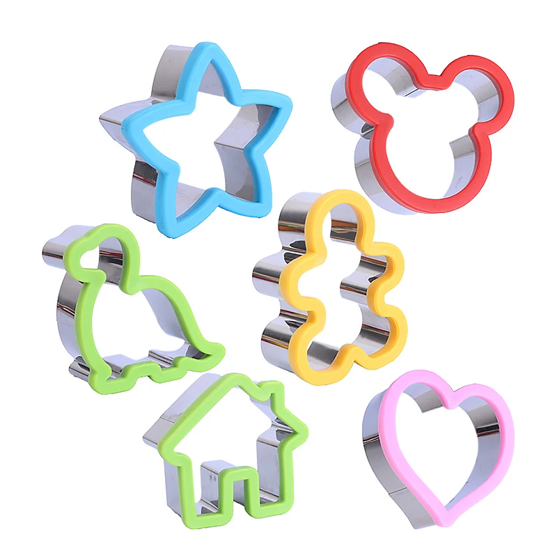 

2PCS Sandwich Cutter Set for Kids Animal Heart Shape Stainless Steel Bread Mould Metal Cookie Cutters Mold kitchen accessories