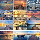 Набор для алмазной вышивки сделай сам, картина 5D С закатом, пейзажем, морским видом, квадратной формы, вышивка крестиком