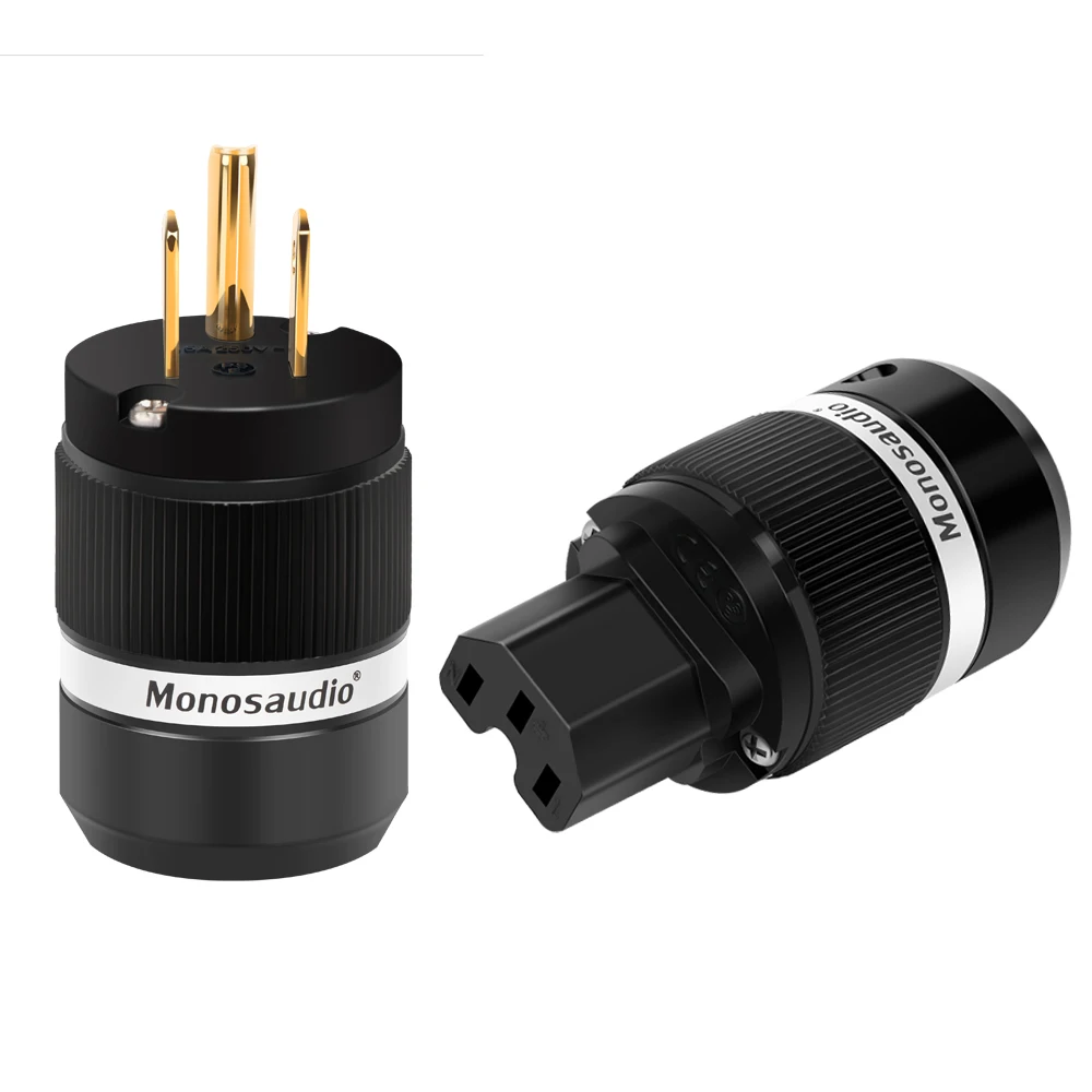 

Monosaudio M100G/F100G 99.998% Чистая медь позолоченный США Разъем питания переменного тока для аудио DIY сетевой кабель