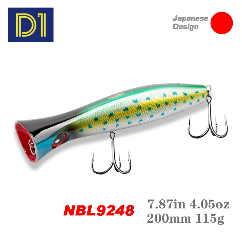 Noeby Поппер приманки твердая приманка для рыбалки с изображением большого рта 200