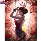 Алмазная вышивка сделай сам, картина с цветами, сказочными, квадратными, круглыми стразами, мультяшная мозаика для девочек, вышивка крестиком, наклейка на стену с изображением бабочки и эльфа