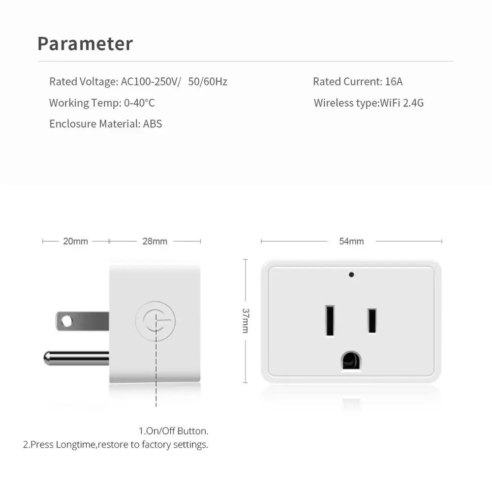 Умный дом Wi Fi разъем США Стандартный Apple Homekit прерыватель розетка 16A функция
