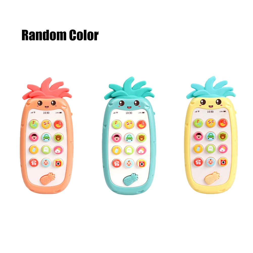 

Random Color Cell Phone Toy with Light Music and Sounds Silicone Teether Baby Smartphone Toy