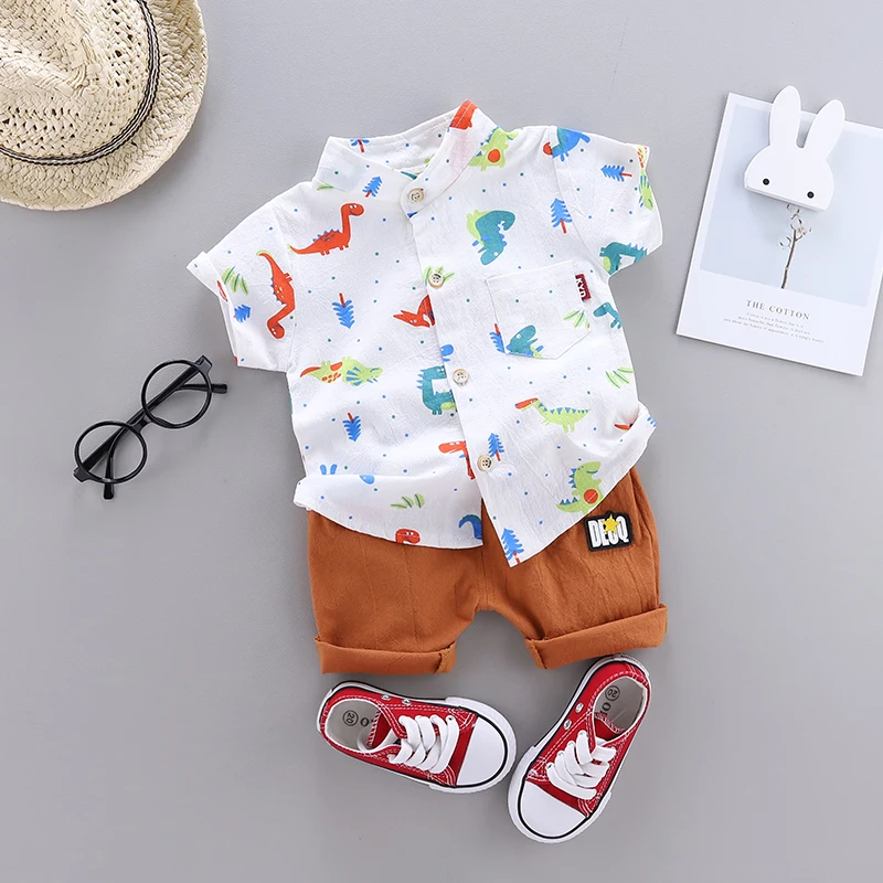 Стильный детский летний костюм из Вьетнама рубашка с короткими рукавами и