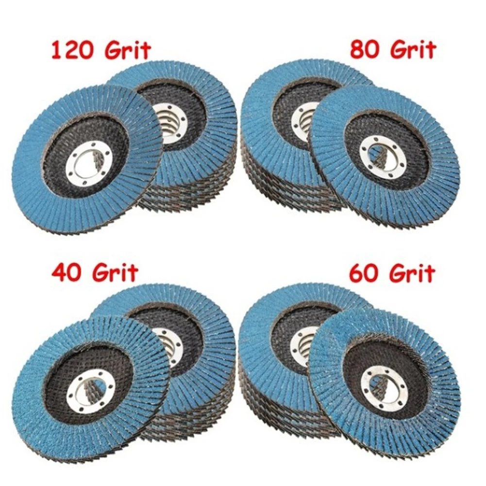 

10pcs Professional Flap Discs 115mm 4.5 Sanding Discs 40/60/80/120 Grit Grinding Wheels Blades For Angle Grinder Tool
