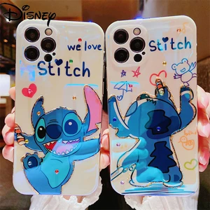 Disney Stitch Silica gel Flash drilling soft Case for iPhone12 12Pro 12Promax 11 Pro 11Promax Mini X XS MAX XR 7 8P Soft Cover