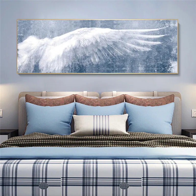 Крылья Ангела Винтаж стены Плакаты и принты черно белая стена искусство холст