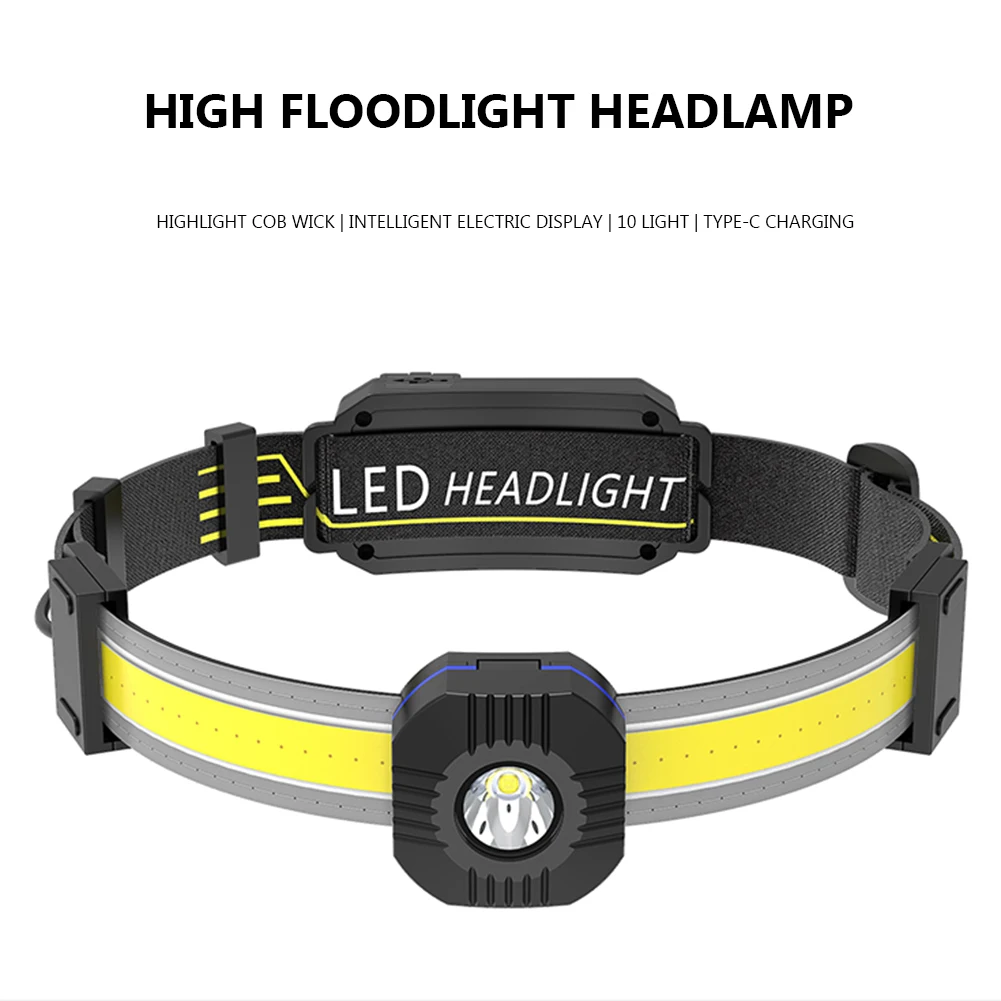 

Portable Headlight USB Rechargeable Headlamp Camping Working Flashlight Head Torch Light Outdoor Cycling Supplies