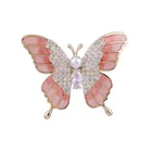 Модная элегантная розовая эмалированная брошь в виде бабочки для женщин, аксессуары для одежды, высокое качество, насекомое, женская брошь на лацкан костюма, ювелирное изделие