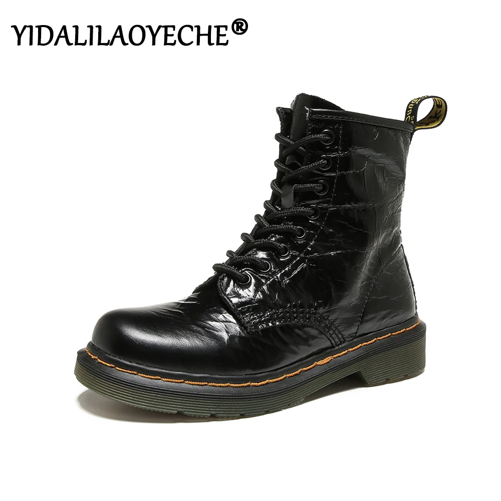 Однотонные ботинки женские ботильоны на шнуровке ковбойские из натуральной кожи