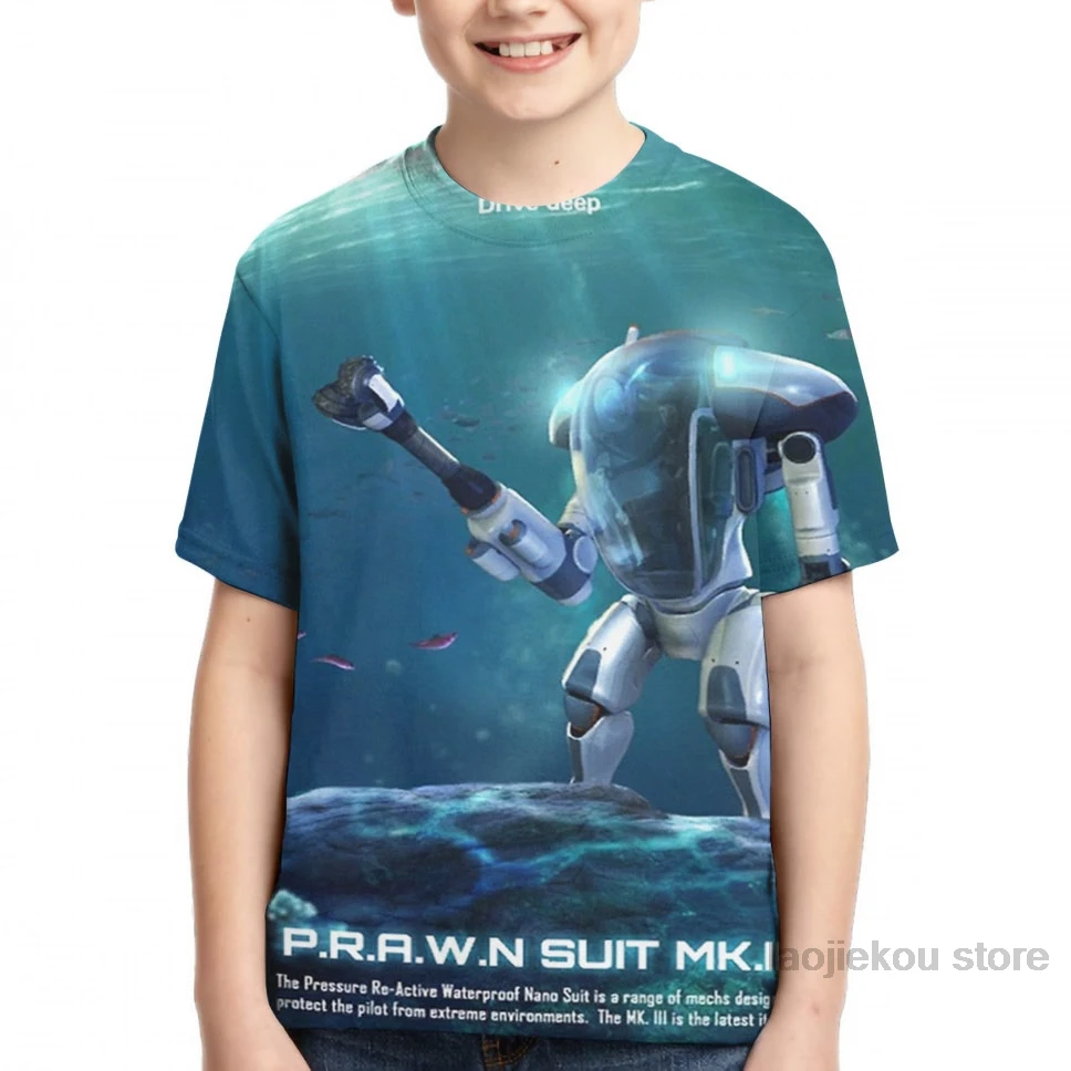 Boy Subnautica-костюм креветки(море), Мужская футболка, женская модная футболка с принтом для девочек, футболки для мальчиков, летние футболки с короткими рукавами - Цвет: Boy